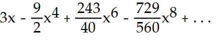 Find the first four nonzero terms in the Maclaurin series for the function.  -f(x)  = x sin( 3x)  A)       B)       C)      D)      