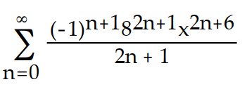 Use power series operations to find the Taylor series at x = 0 for the given function.       -f(x)  =     ( 8x)  A)     B)     C)     D)    