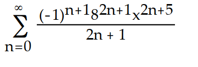 Use power series operations to find the Taylor series at x = 0 for the given function.       -f(x)  =     ( 8x)  A)     B)     C)     D)    
