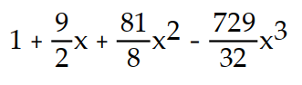 Find the first four terms of the binomial series for the given function.       -  A)       B)      C)      D)      