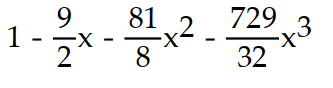 Find the first four terms of the binomial series for the given function.       -  A)       B)      C)      D)      
