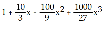 Find the first four terms of the binomial series for the given function.       -  A)       B)       C)      D)      