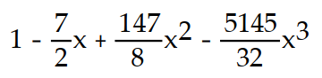 Find the first four terms of the binomial series for the given function.       -  A)       B)       C)      D)      
