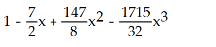 Find the first four terms of the binomial series for the given function.       -  A)       B)       C)      D)      