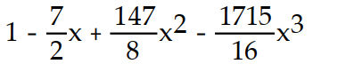 Find the first four terms of the binomial series for the given function.       -  A)       B)       C)      D)      