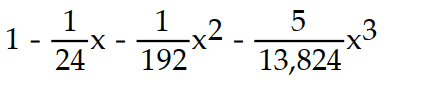 Find the first four terms of the binomial series for the given function.       -  A)      B)      C)     D)      