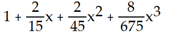 Find the first four terms of the binomial series for the given function.       -  A)       B)       C)      D)      