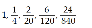 <strong>A recursion formula and the initial term(s) of a sequence are given. Write out the first five terms of the sequence. - = 1, = </strong> A) B) C) D)