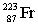 The nuclide with the formula   is best described as A)  containing 136 neutrons and 87 protons. B)  containing 87 neutrons and having a mass number of 223. C)  containing 223 electrons and 87 protons. D)  containing 87 neutrons and 136 protons. E)  stable.