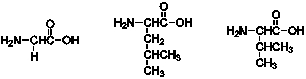 How many products containing two amino acids can be formed from the following three amino acids?   A)  3 B)  4 C)  5 D)  6 E)  7