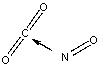 Which of the following sketches shows the proper orientation of molecules for CO<sub>2</sub> reacting with NO to make NO<sub>2</sub> and CO? A)     B)     C)     D)     E)    