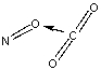 Which of the following sketches shows the proper orientation of molecules for CO<sub>2</sub> reacting with NO to make NO<sub>2</sub> and CO? A)     B)     C)     D)     E)    