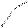 Which of the following sketches shows the proper orientation of molecules for CO<sub>2</sub> reacting with NO to make NO<sub>2</sub> and CO? A)     B)     C)     D)     E)    