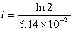Butadiene reacts to form its dimmer according to the following reaction:   Concentration versus time data were collected for this reaction and a plot of 1/[C<sub>4</sub>H<sub>6</sub>] resulted in a straight line with slope 6.14 x10<sup>-2</sup> M s<sup>-1</sup>. The integrated for of the rate law is A)    B)    C)    D)    E)   