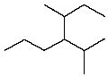 An IUPAC name for   is A)  5-methyl-4-(1-methylpropyl) hexane. B)  2-methyl-3-(1-methylpropyl) hexane. C)  2-methyl-3-(2-methylpropyl) hexane. D)  3-methyl-4-(1-methylethyl) heptane. E)  5-methyl-4-(1-methylethyl) heptane.