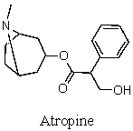 <strong>Drawn below is Atropine, found in Atropa belladonna, sometimes used in dilating pupils during an eye exam. Which of the following functional groups is NOT in atropine?  </strong> A) amine B) ester C) alcohol D) benzene ring E) ketone <div style=padding-top: 35px> 