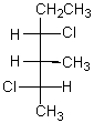 <strong>  is properly named</strong> A) (3R,4S,5R)- 3,5-Dichloro-4-methylhexane. B) (2S,3S,4S)- 2,4-Dichloro-3-methylhexane. C) (2S,3R,4R)- 2,4-Dichloro-3-methylhexane. D) (2S,3R,4S)-2,4-Dichloro-3-methylhexane. E) (2S,3S,4R)- 2,4-Dichloro-3-methylhexane. <div style=padding-top: 35px> 