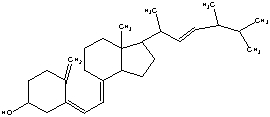 The molecule drawn below is Vitamin D, Calciferol. Would you predict this molecule to be more soluble in water or body fat and explain why?  