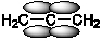  Which of the following best shows one of the   \pi  bonds in H<sub>2</sub>C=C=CH<sub>2</sub>? A)    B)    C)    D)    E)    