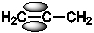  Which of the following best shows one of the   \pi  bonds in H<sub>2</sub>C=C=CH<sub>2</sub>? A)    B)    C)    D)    E)    
