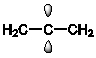  Which of the following best shows one of the   \pi  bonds in H<sub>2</sub>C=C=CH<sub>2</sub>? A)    B)    C)    D)    E)    