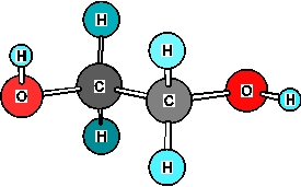 Write the chemical formula for ethylene glycol, which is the primary component in automotive coolant.  