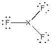 Assume that the XF<sub>3</sub> molecule has the following Lewis structure.     The molecule could be: A)  boron trifluoride, i.e., X = B B)  nitrogen trifluoride, i.e., X = N C)  chlorine trifluoride, i.e., X = Cl D)  phosphorus trifluoride, i.e., X = P E)  more than one of the above