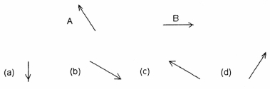 <strong>Consider two vectors A and B in Figure 3-4: Figure 3-4 The difference B -A is</strong> A) choice (a). B) choice (b). C) choice (c). D) choice (d).