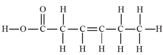 The molecule below is a(n) A) glycerol. B) polypeptide. C) saturated fatty acid. D) unsaturated fatty acid.