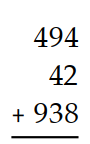 Add. -  A)  1604 B)  1852 C)  1474 D)  1374