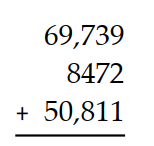 Add. -  A)  129,122 B)  130,122 C)  129,022 D)  128,022