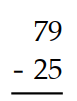 Subtract. -  A)  44 B)  74 C)  54 D)  104