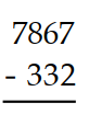 Subtract. -  A)  7531 B)  535 C)  7471 D)  7535