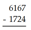 Subtract. -  A)  5443 B)  4443 C)  4435 D)  4395