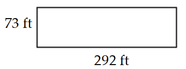 Find the area of the region. -  A)   730 \mathrm{sq} \mathrm{ft}  B)   21,306 \mathrm{sq} \mathrm{ft}  C)   21,316 \mathrm{sq} \mathrm{ft}  D)   21,326 \mathrm{sq} \mathrm{ft}