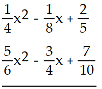 Add. -  A)   -\frac{7}{12} x^{2}+\frac{7}{8} x+\frac{11}{10}  B)   \frac{13}{12} x^{2}+\frac{7}{8} x+\frac{11}{10}  C)   -\frac{7}{12} x^{2}-\frac{7}{8} x+\frac{11}{10}  D)   \frac{13}{12} x^{2}-\frac{7}{8} x+\frac{11}{10}