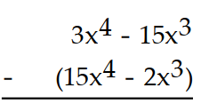  Subtract. -  A)   18 x^{4}-17 x^{3}  B)   -25 x^{7}  C)   -12 x^{4}-17 x^{3}  D)   -12 x^{4}-13 x^{3}