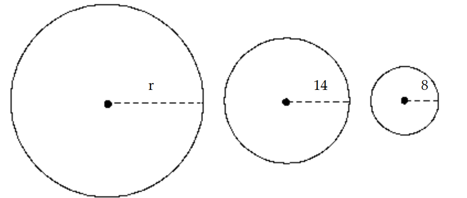  Solve the problem. -Find a polynomial for the sum of the areas of these circles.   A)   \pi r^{2}+260 \pi  B)   \pi+260  C)   (260+\pi)  r^{2}  D)   \pi r^{2}+196 \pi