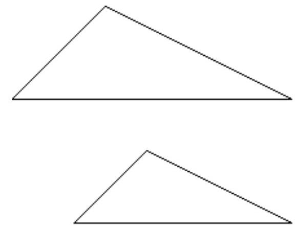  For the pair of similar triangles, find the length of the indicated side. -  In the upper triangle, the shortest side has length 16 , and the middle side has length 24 . In the lower triangle, the shortest side has length 12 , the middle side has length 18 , and the longest side has length 24. Find the length,  x , of the longest side of the upper triangle. A)   x=32  B)   x=30  C)   x=40  D)   x=24