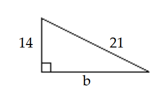  Find the length of the third side of the right triangle. Where appropriate, give both an exact answer and an approximation to three decimal places. -  A)   \sqrt{7} \approx 2.646  B)  245 C)   \sqrt{637} \approx 25.239  D)   \sqrt{245} \approx 15.652