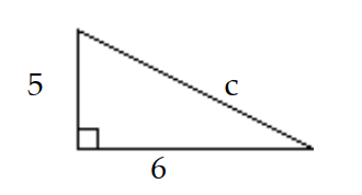  Find the length of the third side of the right triangle. Where appropriate, give both an exact answer and an approximation to three decimal places. -  A)   \sqrt{61}=30.5  B)  61 C)   \sqrt{31} \approx 5.568  D)   \sqrt{61} \approx 7.810