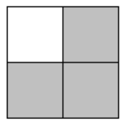  What part of the object or set of objects is shaded? -  A)   \frac{3}{4}  B)   \frac{1}{4}  C)   \frac{3}{1}  D)   \frac{1}{3}