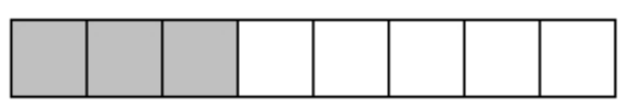  What part of the object or set of objects is shaded? -  A)   \frac{3}{5}  B)   \frac{5}{3}  C)   \frac{3}{8}  D)   \frac{5}{8}