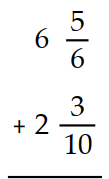  Add. Write a mixed numeral for the answer. -  A)   8 \frac{68}{60}  B)   8 \frac{2}{15}  C)   9 \frac{2}{15}  D)   8 \frac{23}{60}