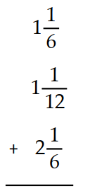  Add. Write a mixed numeral for the answer. -  A)   4 \frac{1}{4}  B)   4 \frac{1}{8}  C)   4 \frac{1}{24}  D)   4 \frac{5}{12}