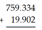 Add. -  A)  779.226 B)  779.136 C)  779.235 D)  779.236