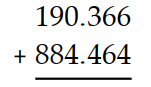 Add. -  A)  1074.830 B)  1074.820 C)  1074.730 D)  1074.829