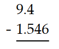Subtract. -  A)  8.854 B)  7.946 C)  9.000 D)  7.854