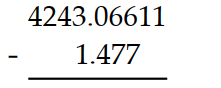 Subtract. -  A)  4241.58912 B)  4241.59011 C)  4241.58911 D)  4241.58921