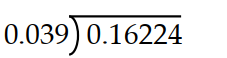 Divide. -  A)  41.6 B)  4.16 C)  0.416 D)  416